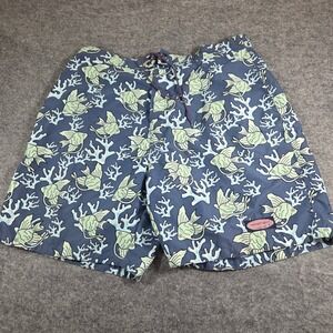 Vineyard Vines Swim Trunks Sea Life Print Blue Green Mens Large Lined  Chappy